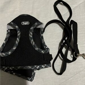 Dog harness with leash
